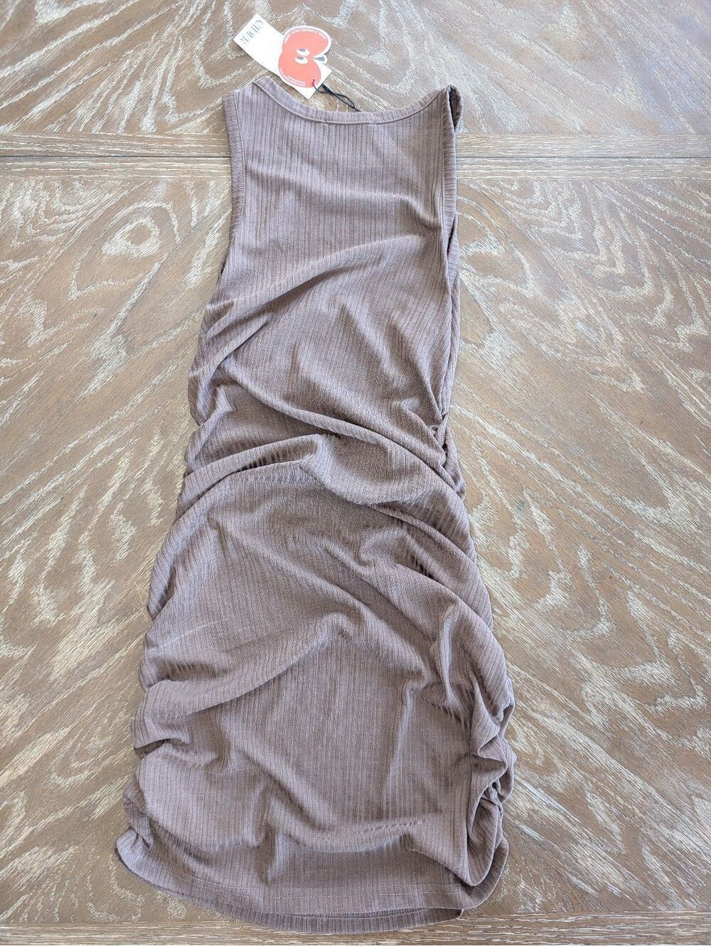 Cider Ribbed Ruched Bodycon Mini Dress - Picture 3 of 4